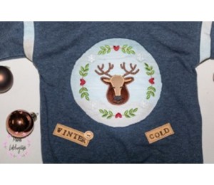 Stickserie - Herz Kranz Weihnachten